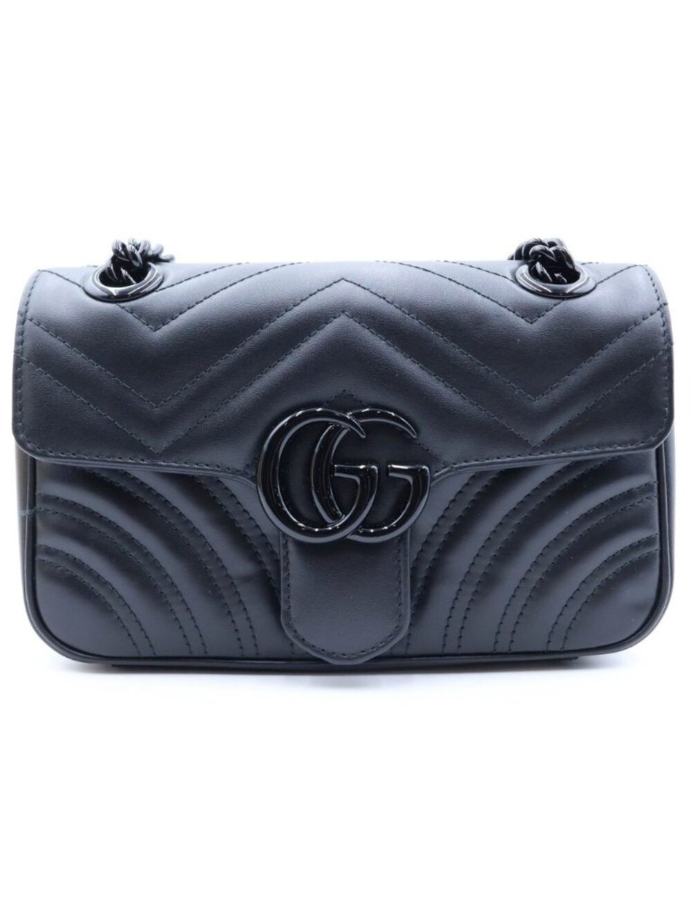 Gucci GG Marmont Shoulder Bag Quilted Leather Black